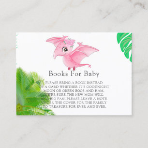 Carte De Visite Dinosaure Rose Feuille Tropical Livres Filles Pour