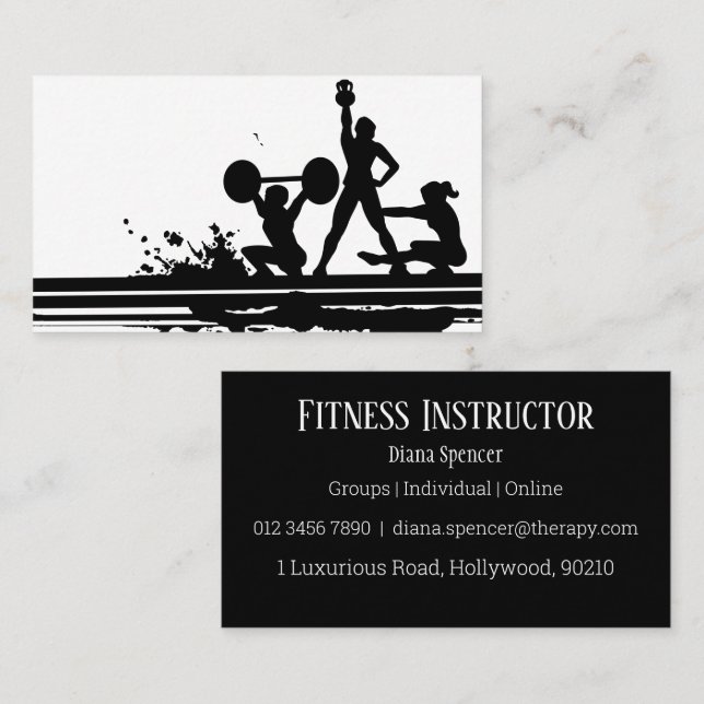 Carte de visite d'instructeur de conditionnement p (Devant / Derrière)