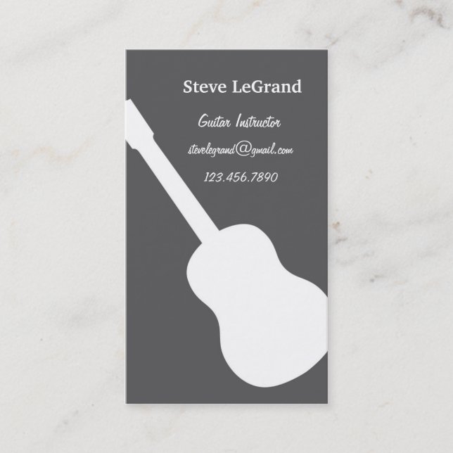 Carte de visite d'instructeur de guitare (Devant)