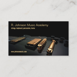 carte de visite d'instructeur de guitare noire