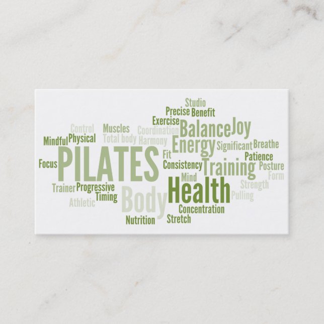 Carte de visite d'instructeur de PILATES (Devant)