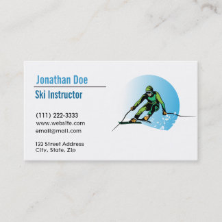 Carte de visite d'instructeur de ski
