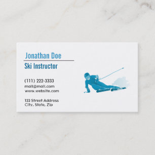 Carte de visite d'instructeur de ski