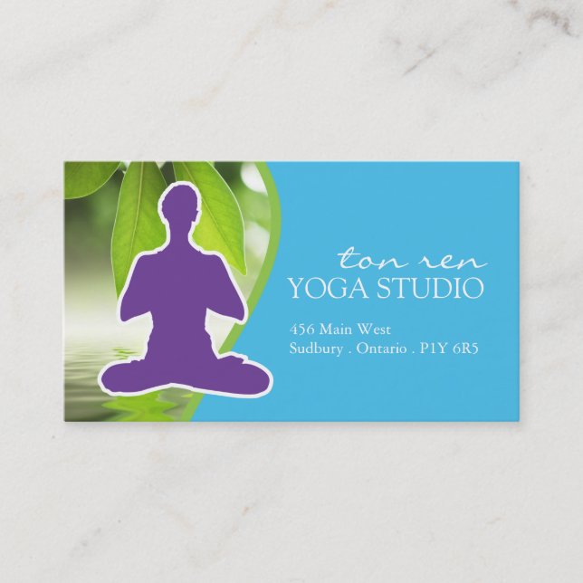 Carte de visite d'instructeur de yoga (Devant)