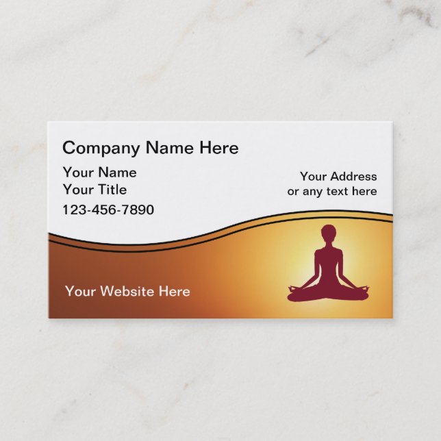 Carte de visite d'instructeur de yoga (Devant)