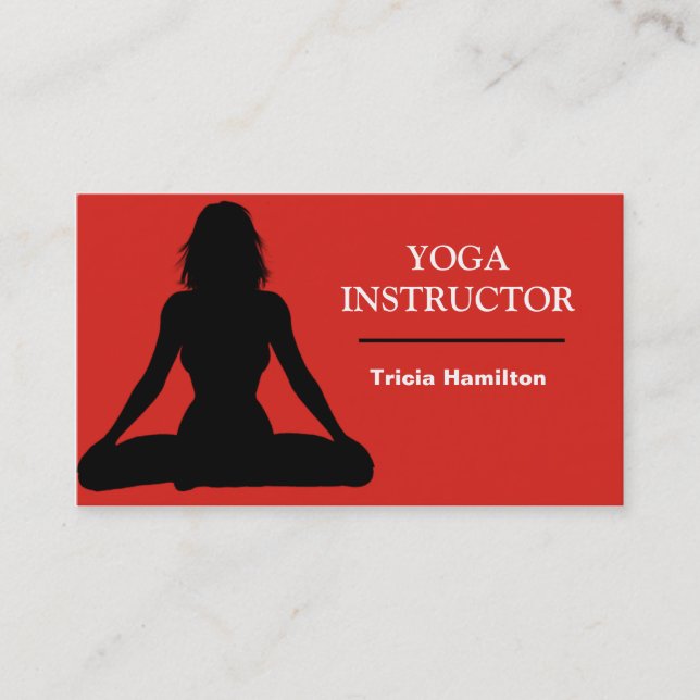 Carte de visite d'instructeur de yoga (Devant)