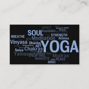 Carte de visite d'instructeur de YOGA - mots de