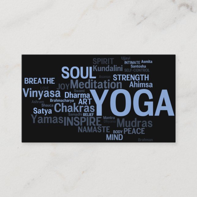 Carte de visite d'instructeur de YOGA - mots de (Devant)