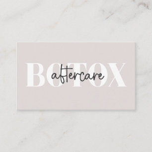 Carte de visite d'instructions de botox pour les s