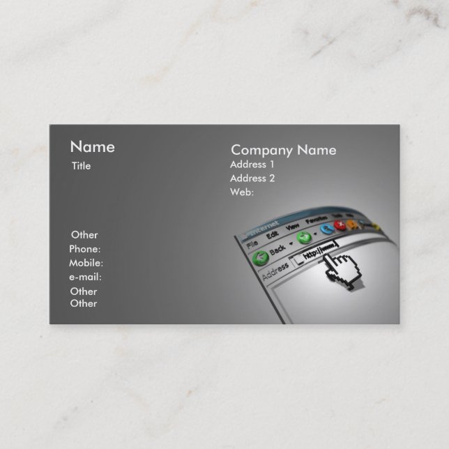 Carte de visite d'Internet (Devant)