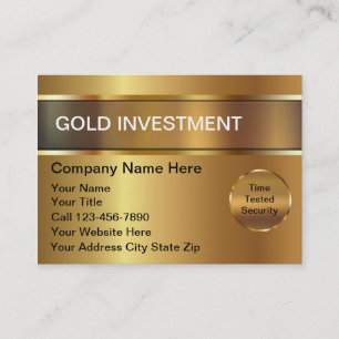 Carte de visite d'investissement d'or