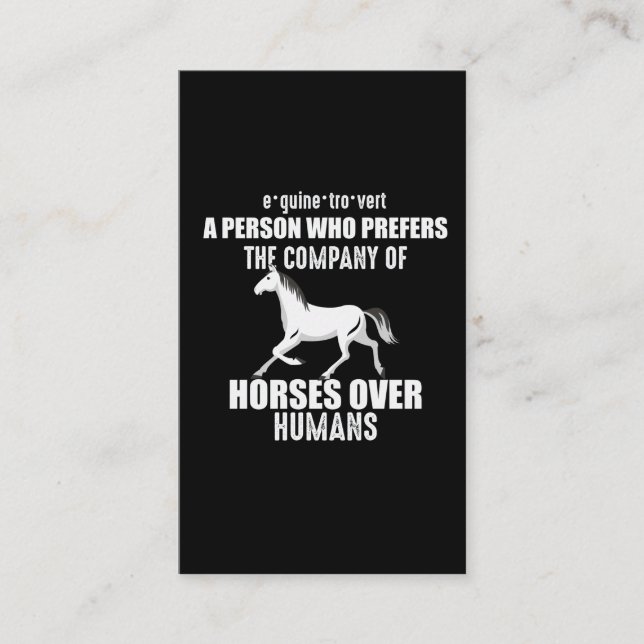 Carte De Visite Dire un cadeau à un fou de cheval (Devant)