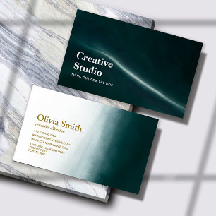 Carte De Visite Directeur Créatif Marbre Vert Luxe Moderne