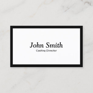 Carte De Visite Directeur de casting noir simple minimaliste de