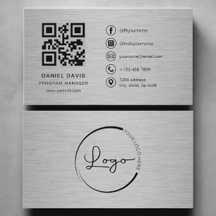 Carte De Visite Directeur de programme Code QR métallique