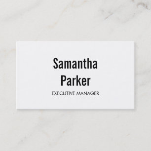Carte De Visite Directeur exécutif contemporain Noir blanc moderne