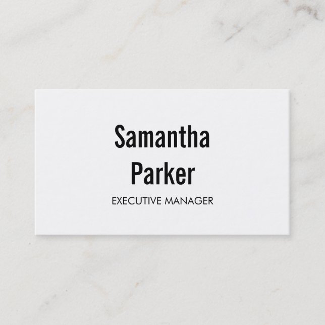 Carte De Visite Directeur exécutif contemporain Noir blanc moderne (Devant)