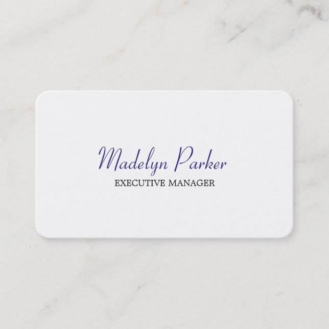 Carte De Visite Directeur exécutif moderne bleu blanc (Devant)