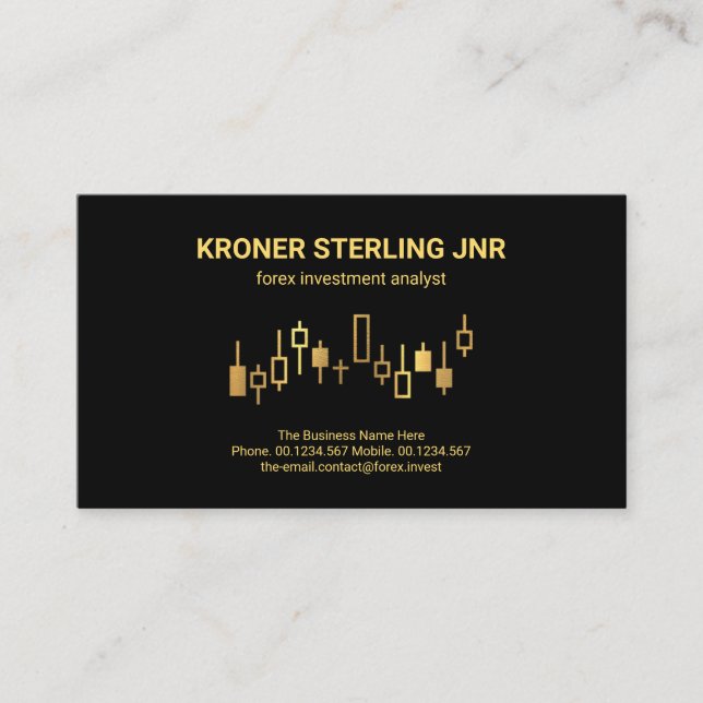 Carte De Visite Directeur financier de Uptendance Gold Stock Graph (Devant)