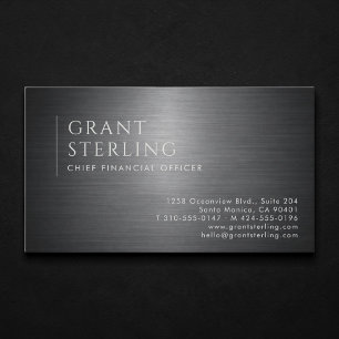 Carte De Visite Directeur financier métallisé professionnel
