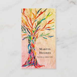Carte De Visite Directeur Funéraire Arbre De Vie Beige