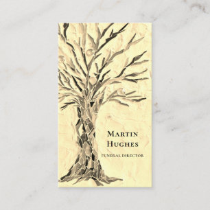 Carte De Visite Directeur Funéraire Arbre De Vie Sepia