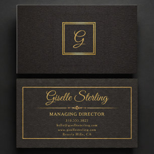 Carte De Visite Directeur général Monogrammé Or Noir
