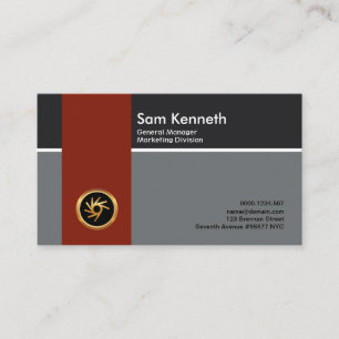 Carte De Visite Directeur général rouge vertical simple simple