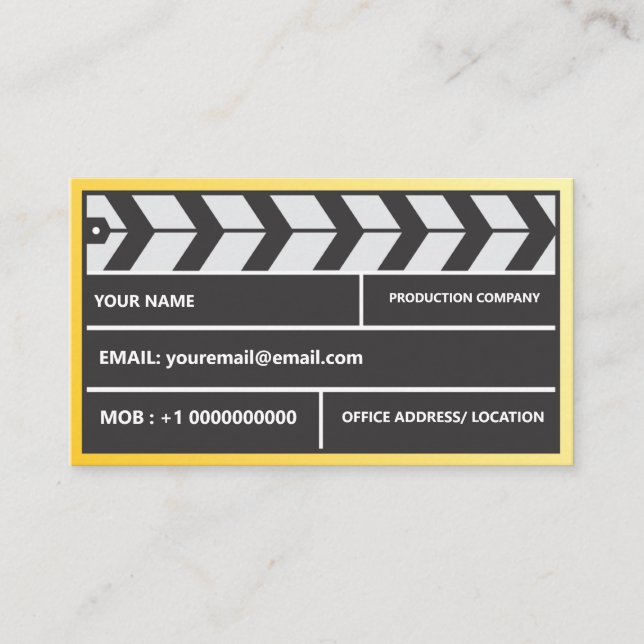 Carte De Visite Directeur Producer Clapper (Devant)