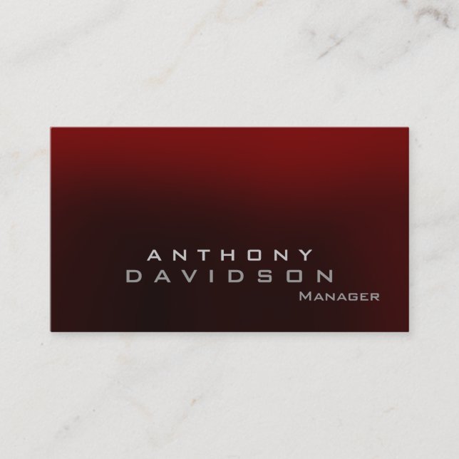 Carte de visite directeur tendance gris rouge (Devant)