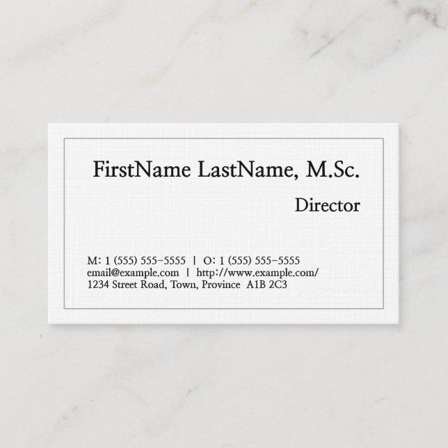 Carte de visite directeur traditionnel et classiqu (Devant)