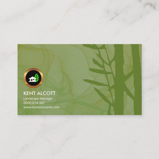 Carte De Visite Directeur vert fumeux simple de paysage de (Devant)
