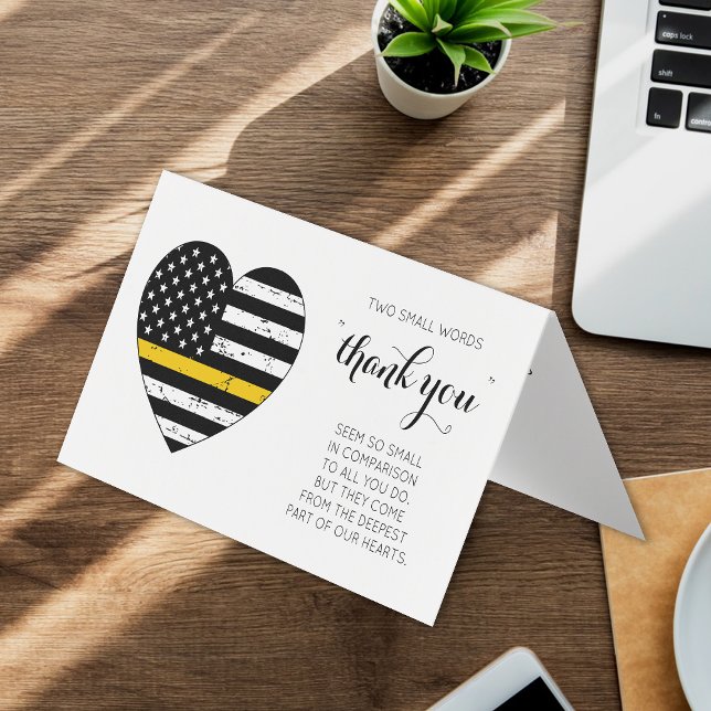 Carte De Visite Dispatcher Thin Gold Line 911 Merci de police (Créateur téléchargé)