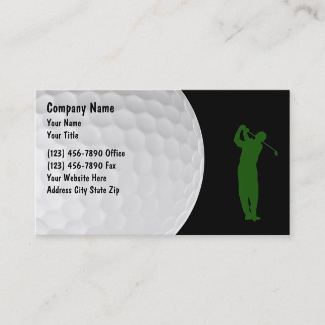 Carte De Visite Disposition moderne de thème de golf (Devant)