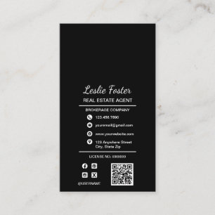 Carte De Visite Disposition photo professionnelle de l'agent immob