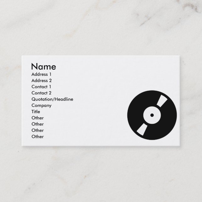 Carte De Visite disque vinyle rétro (Devant)