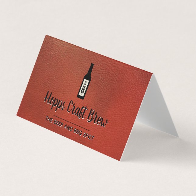 Carte De Visite Distillerie de bière | Boutique Liquor | Cuir (Devant)
