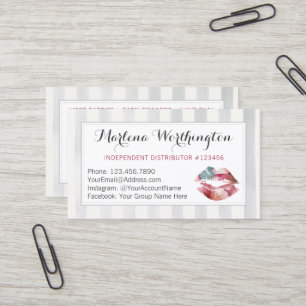 Carte De Visite Distributeur Lipstick Aquarelle Kiss Rejoignez Mon