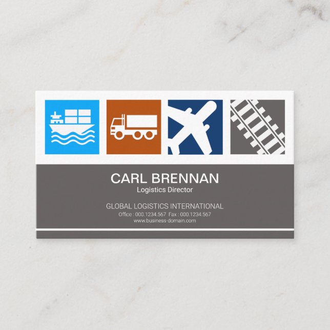Carte De Visite Distribution d'icônes de transport de logistique (Devant)