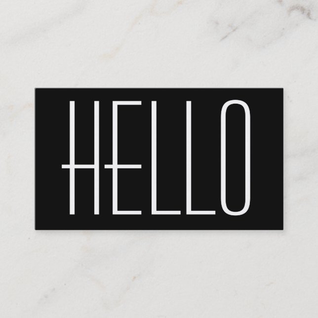 Carte De Visite Dites juste bonjour le noir (Devant)