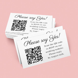 Carte De Visite Dites Oui Mariage élégant Code QR RSVP