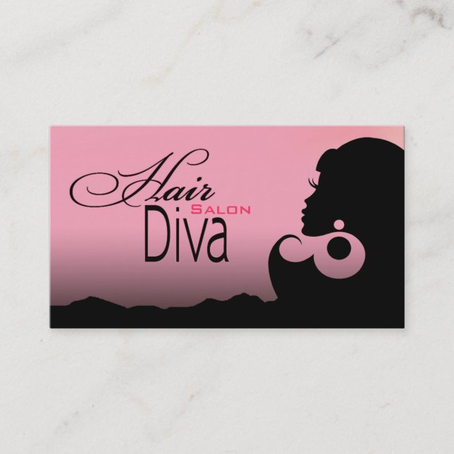 Carte De Visite Diva de cheveux - coiffeur d'esthéticien de salon (Devant)