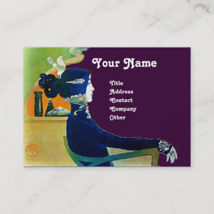 Carte De Visite DIVA EN MONOGRAMME BLEU Salon de Beauté ,Maquilleu