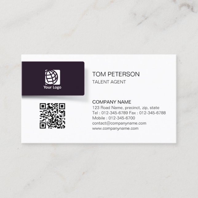 Carte De Visite Divertissement de l'agent de talent (Devant)