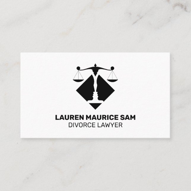 Carte De Visite Divorce Avocat Propre et Minimaliste (Devant)