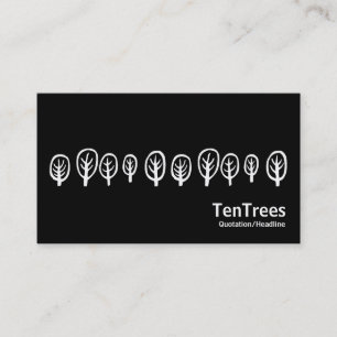 Carte De Visite Dix arbres - Blanc sur Noir
