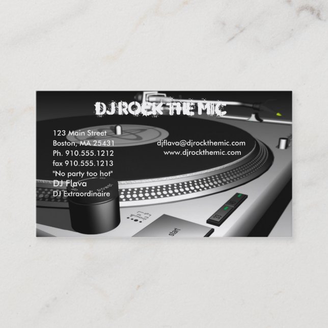 Carte de visite DJ (Devant)