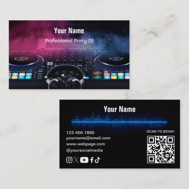 Carte de visite DJ (Devant / Derrière)