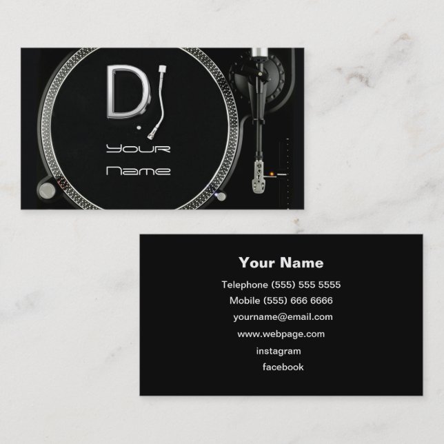 Carte de visite DJ (Devant / Derrière)