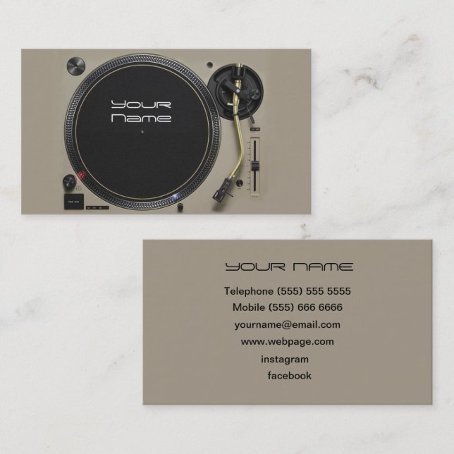 Carte de visite DJ (Devant / Derrière)